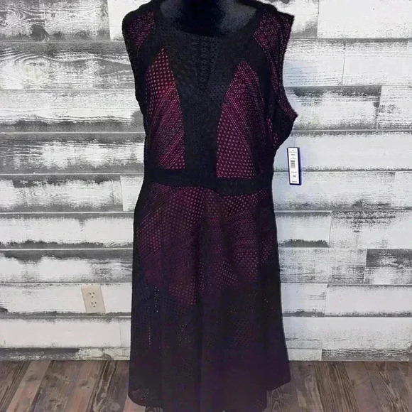 NWT Peter Nygard Black and Pink Dress size 16 - Picture 1 of 6
